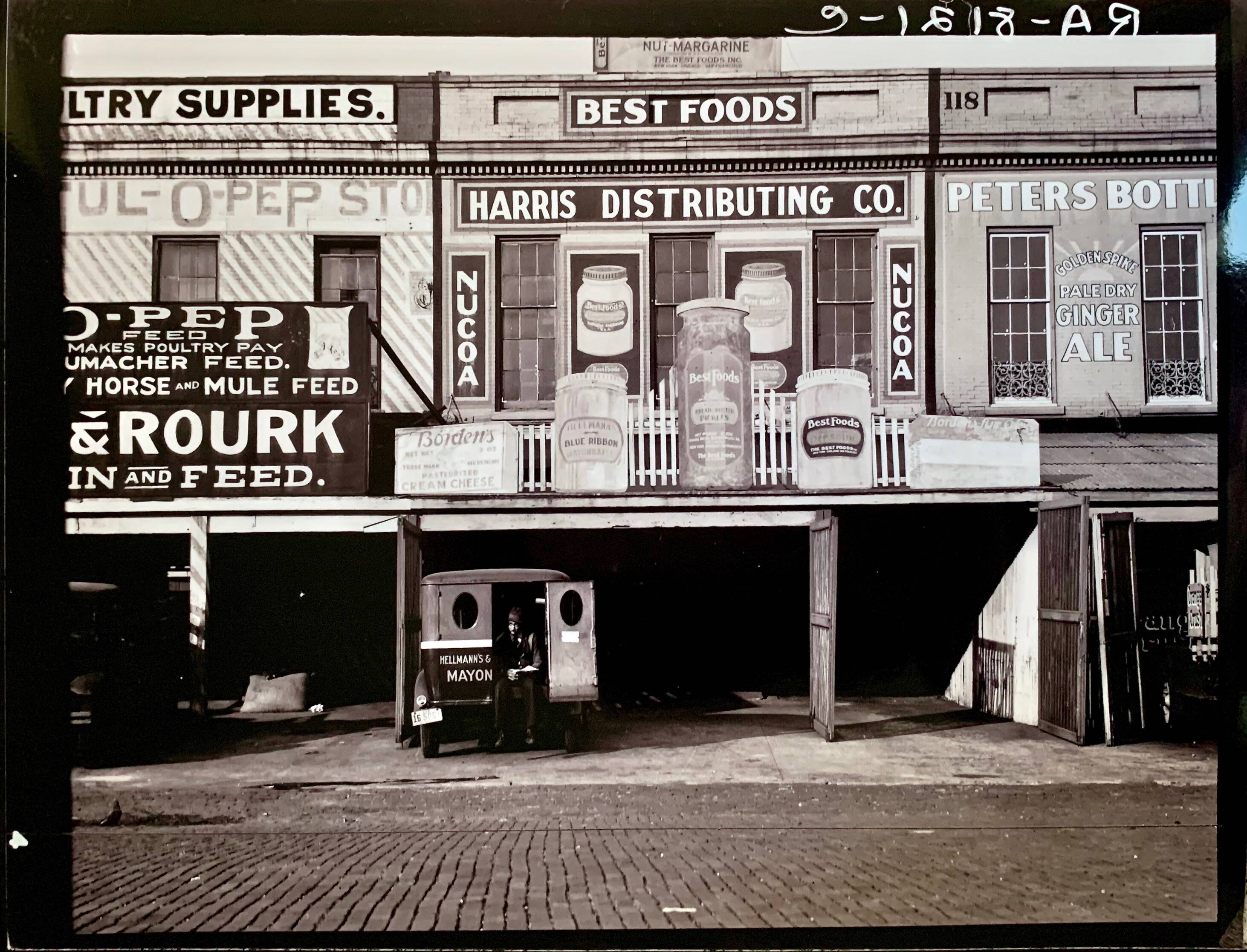 Walker Evans “Waterfront Advertising Warehouses, Louisiana (1938)”