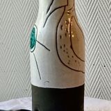 Polychrome enamelled ceramic lamp base with abstract decoration signed Jacques Innocenti