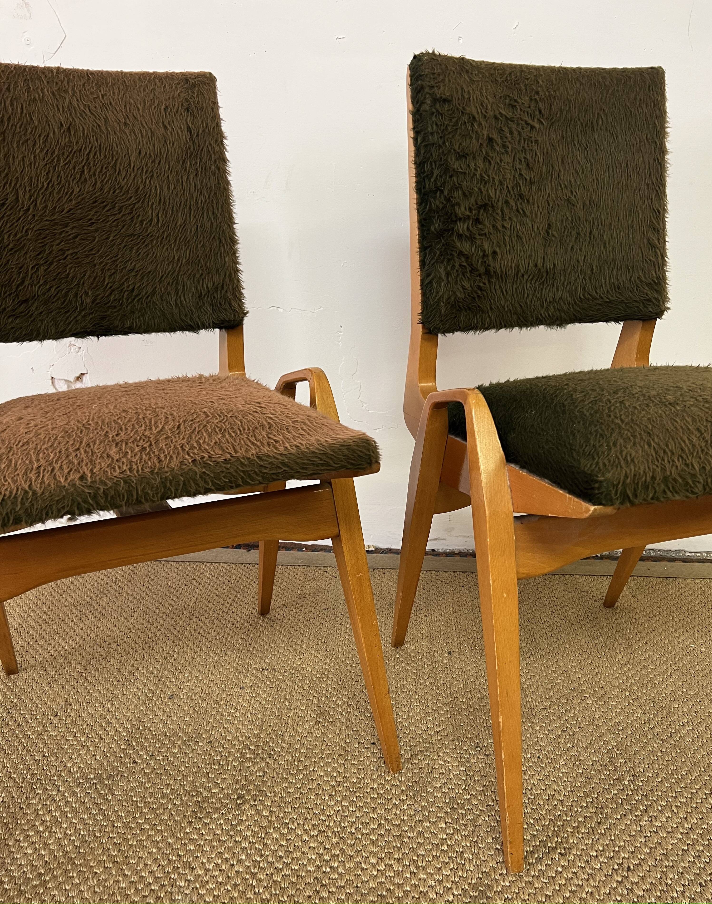 Paire de chaises vintage Maurice Pré des années 50