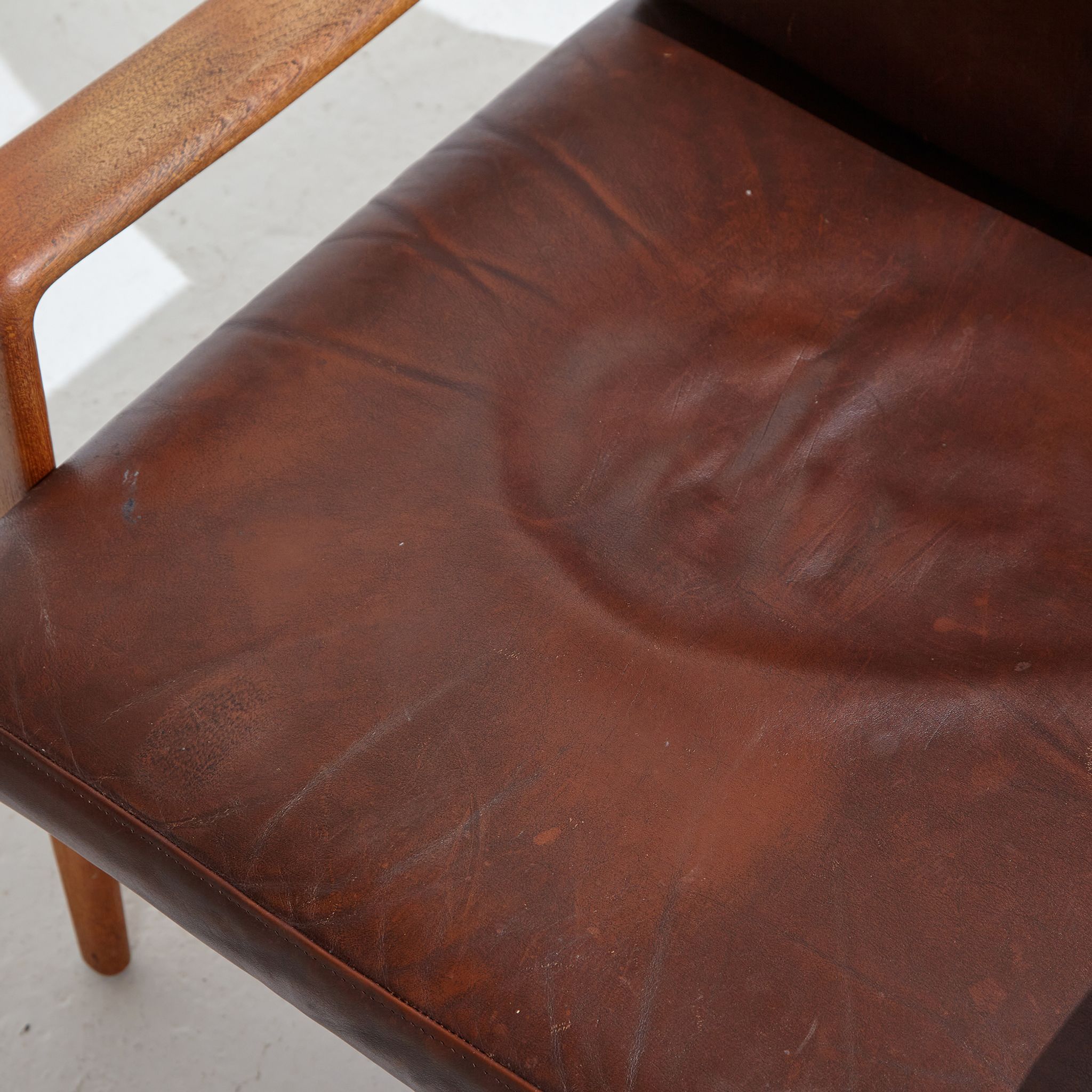 Danish leather sofa set by Arne Wahl Iversen for Komfort