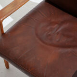 Danish leather sofa set by Arne Wahl Iversen for Komfort
