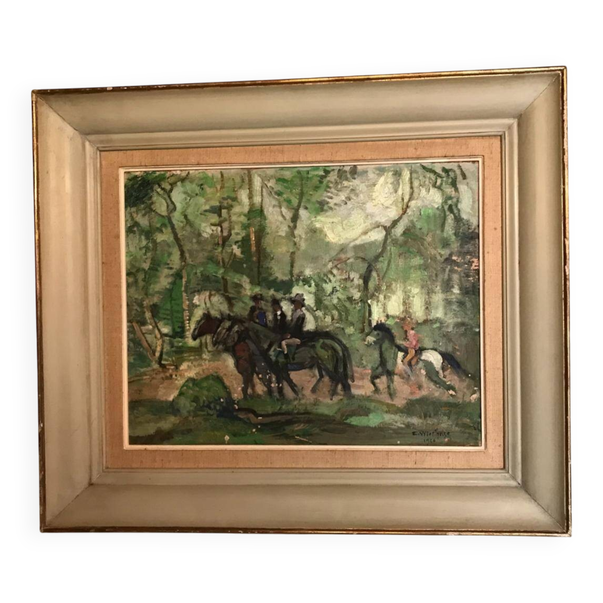 Oil on cardboard, signed E. Wiethase, 1950