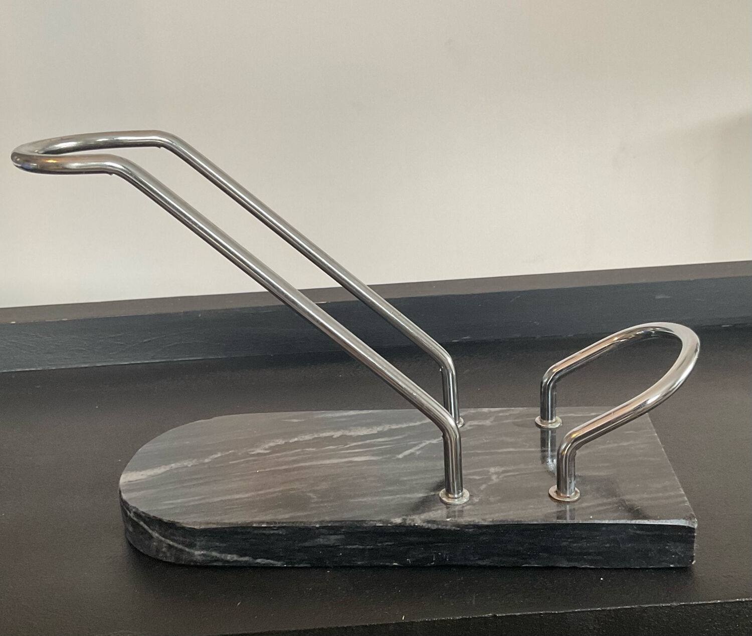 Vintage bottle holder in marble and metal
