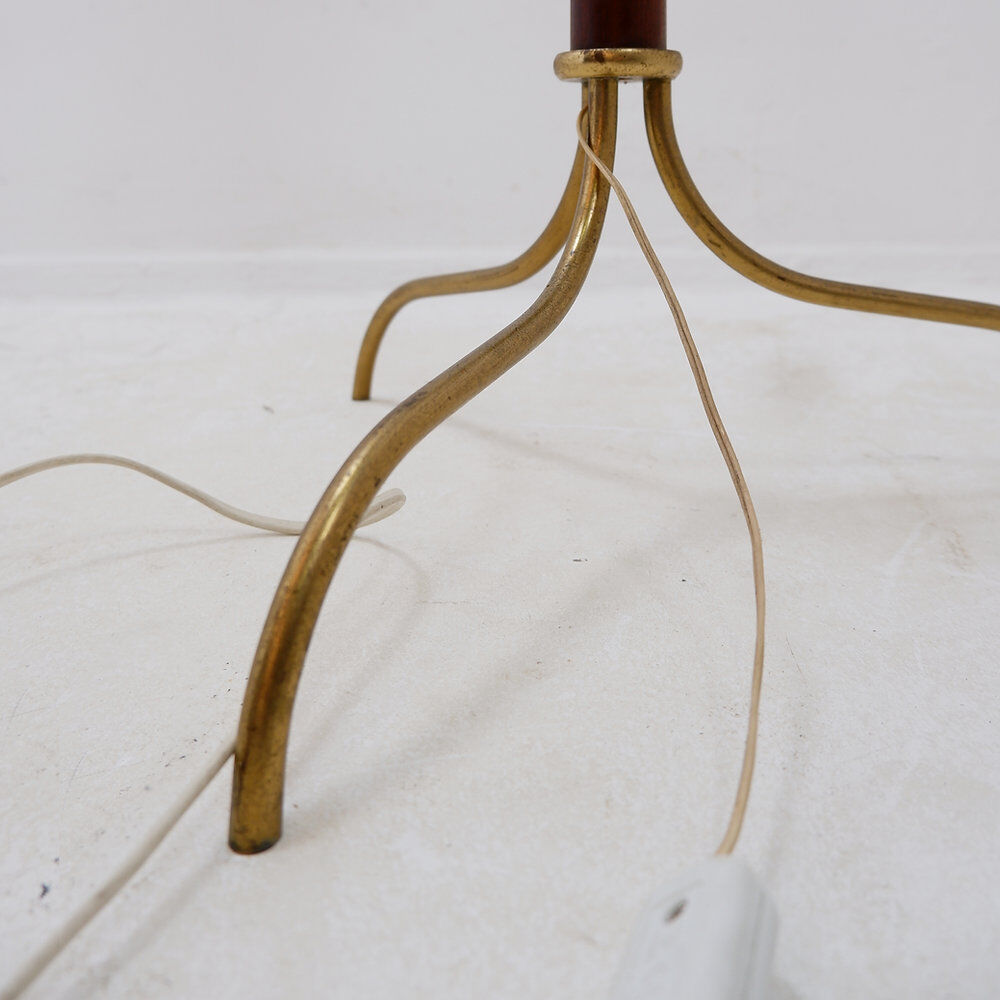 Tripod floor lamp with three arms and opaline glass - 1950s