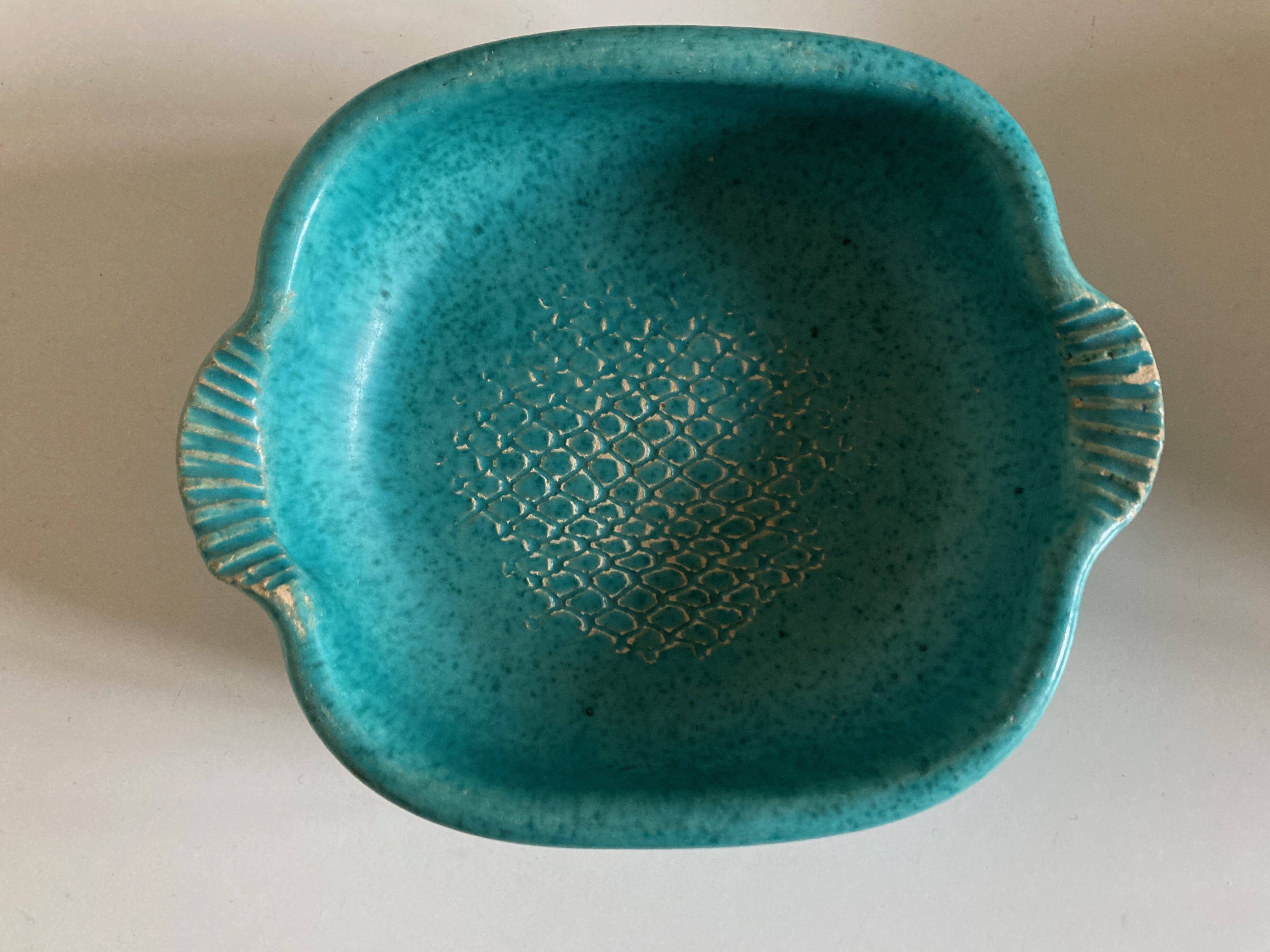 Vallauris turquoise fish ceramic 1950