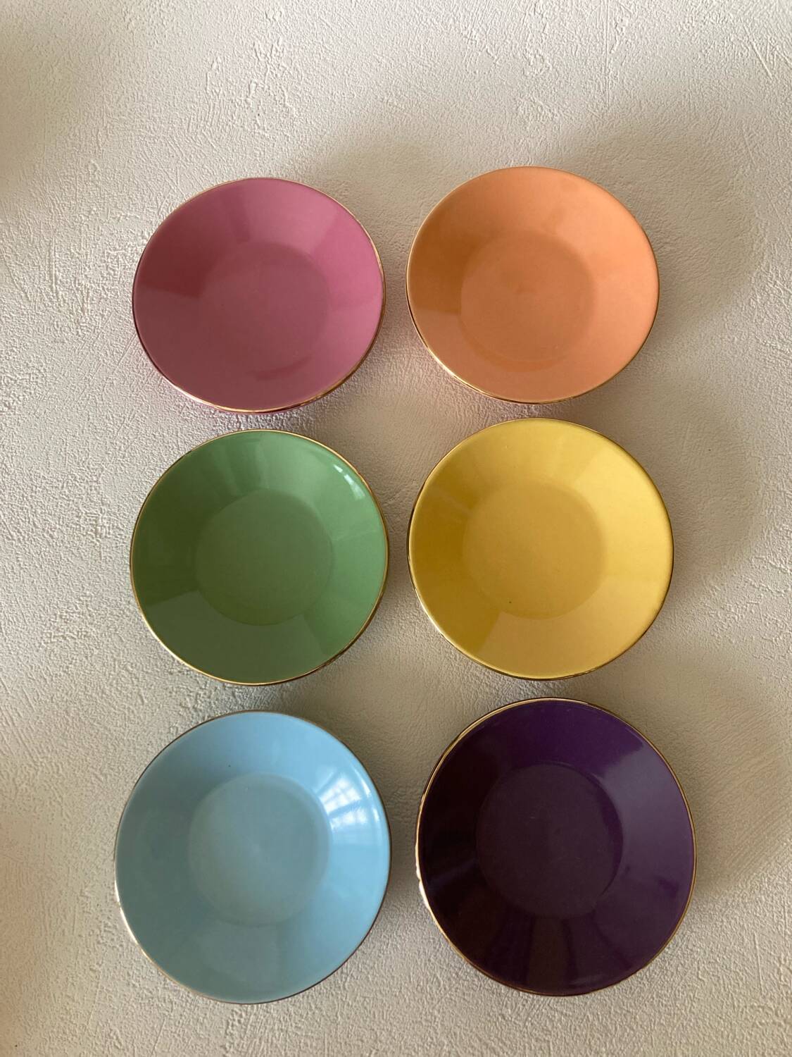 Geneviève Lethu Watercolor Coffee Saucers - Complete Set