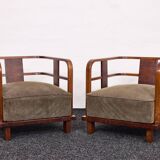 Lajos Kozma, important Art Deco  armchairs by Budapest Werkstatte, 1930s