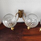 Set of 4 vintage glass globe wall lights