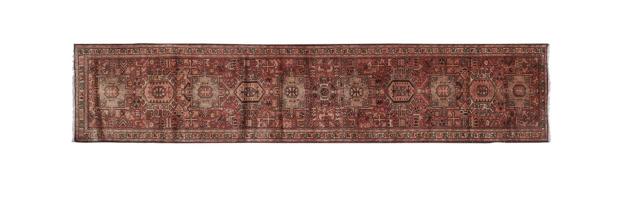 Vintage Turkish hallway rug 84x388 cm
