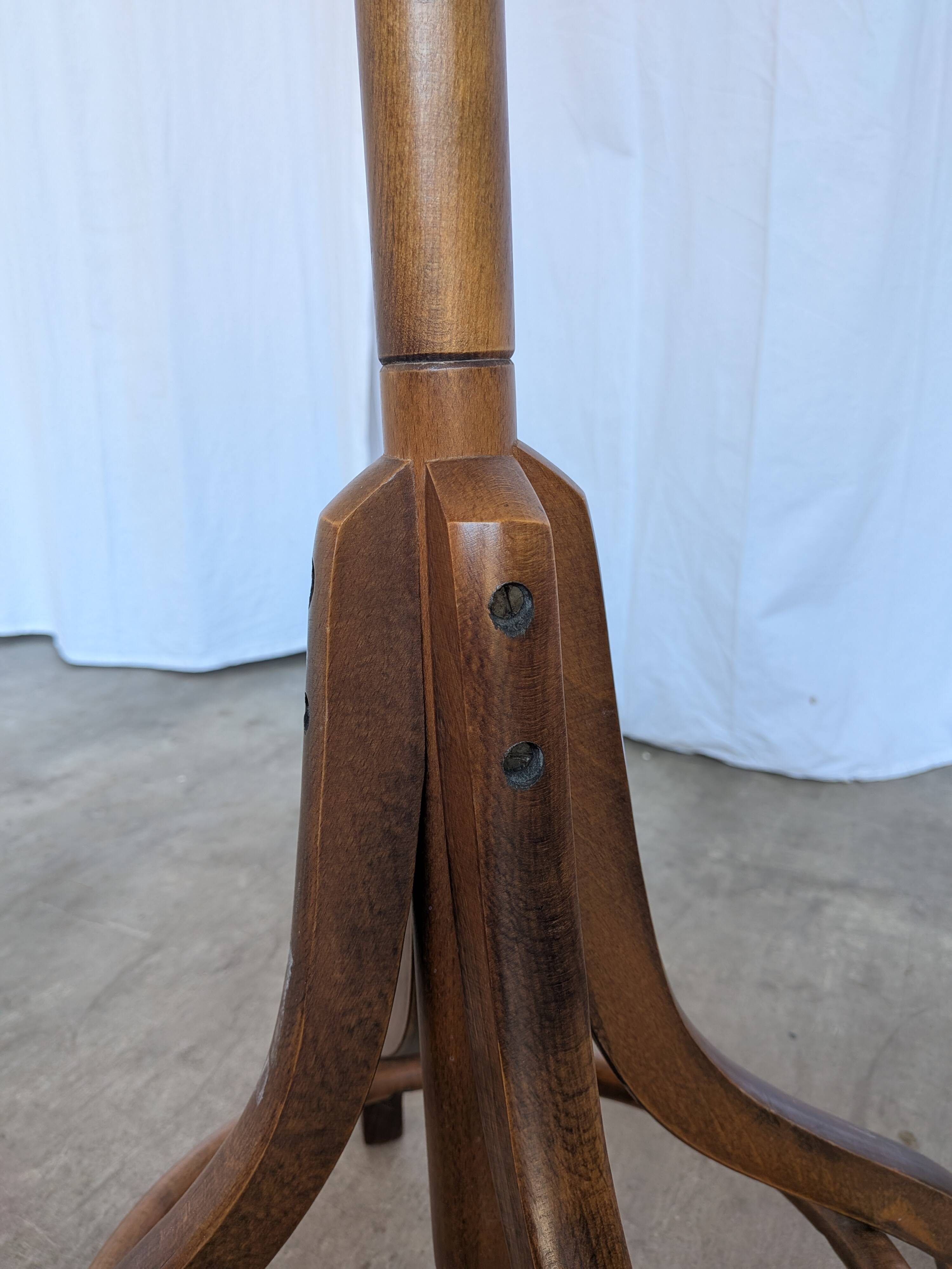 Porte-manteau vintage en bois cintré, arbre à hall Thonet, meuble d'entrée en bois foncé