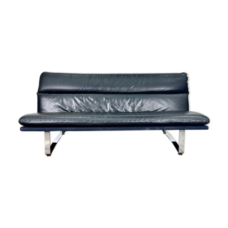 3-seater black leather sofa Artifort Kho Liang