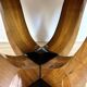 Round walnut table in Art Deco style "Praha". Manufacturer