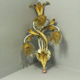 Set of 10 Wall Lights from colored hand crafted iron and Murano glass