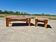 Vintage set pine coffee table and corner table