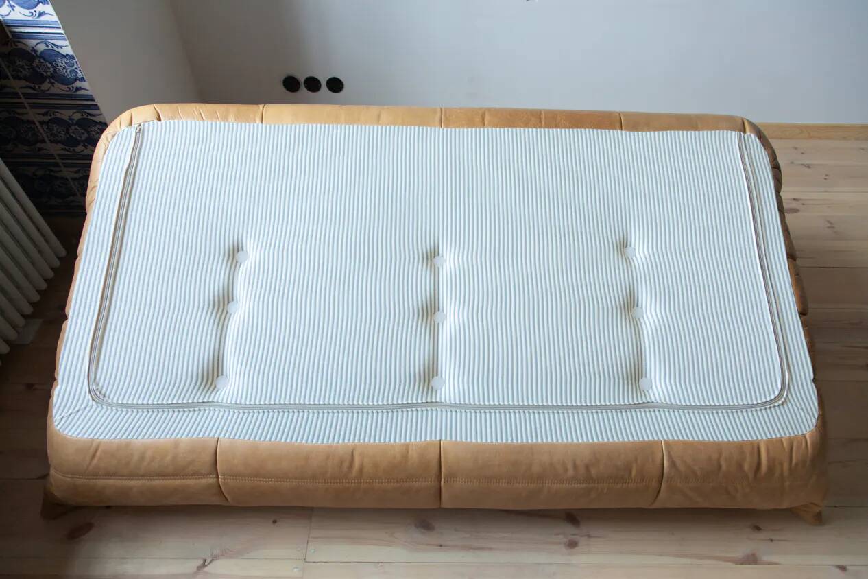3-seater Togo camel leather sofa