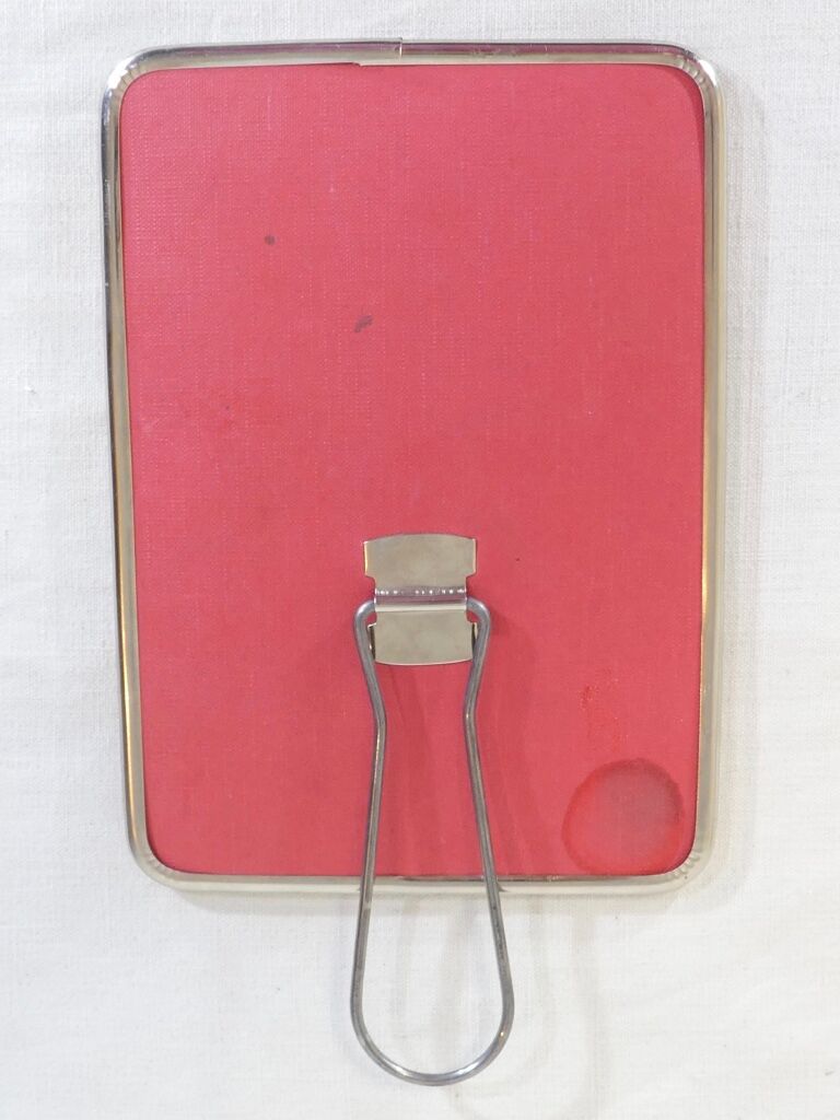 Former Barber Mirror in Metal to Pose Vintage  20 X 14, 5 cm