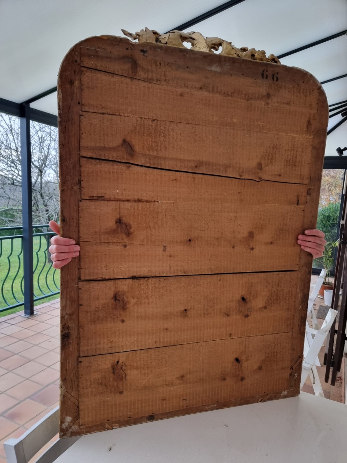 Louis Philippe mirror with pediment