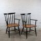 Pair of vintage Scandinavian-style bridge armchairs