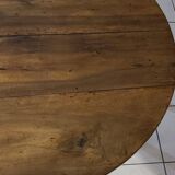 Louis-Philippe round table in solid walnut, extendable