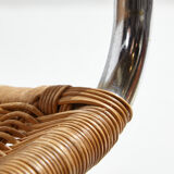 Tubular chair with wicker seat and backrest
