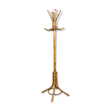 Vintage rattan and bamboo coat rack stand