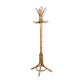 Vintage rattan and bamboo coat rack stand