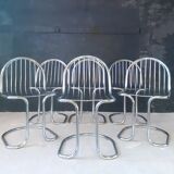 6 designer wired chairs vintage 1970