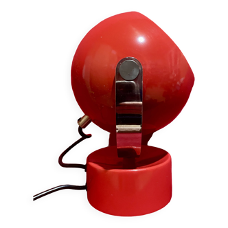 Lampe de table eye-ball en métal rouge, années 70