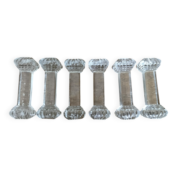 Ensemble de six porte couteaux en verre Art Deco