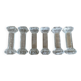Set of six Art Deco glass knife holders