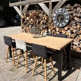 High table, island in wood and metal