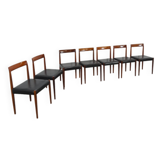 Ensemble design de chaises Lubke en bois de rose 7x