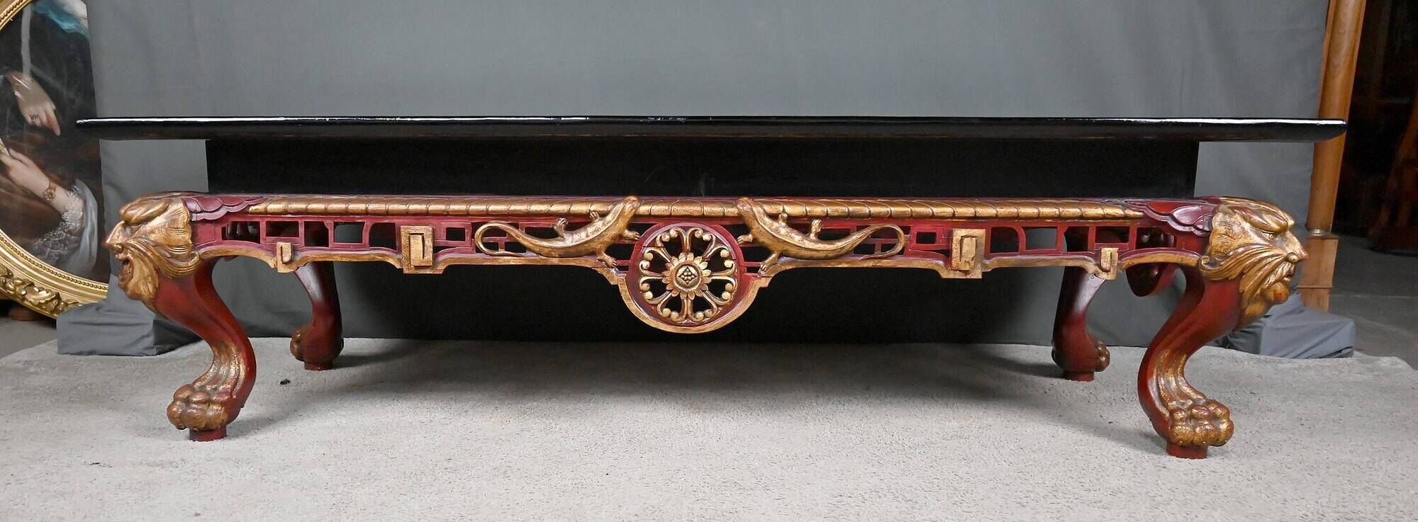 Large Imperial Coffee Table with Glass Top, China – 20th Century