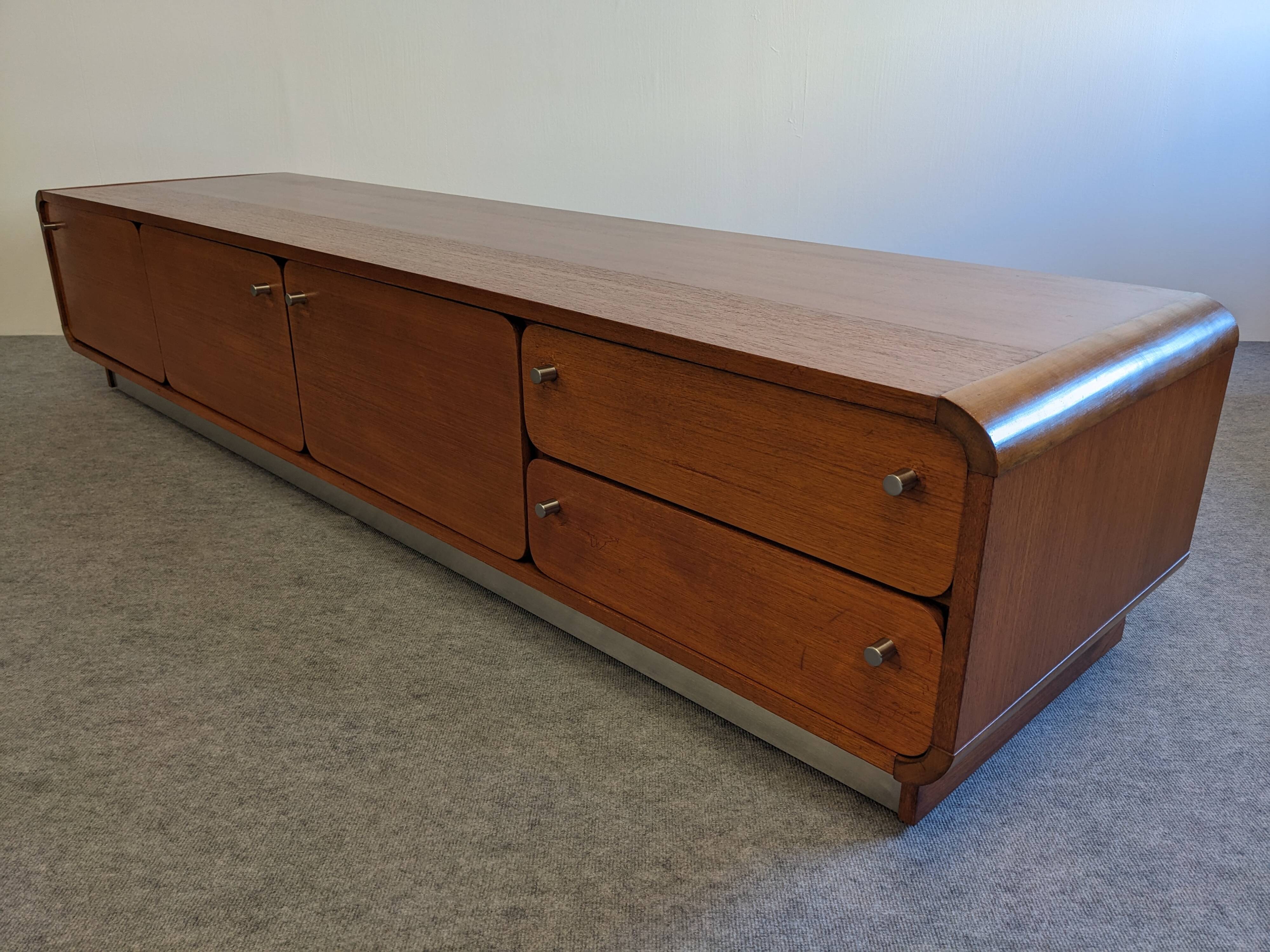 Low Space Age teak sideboard from the 60s/70s