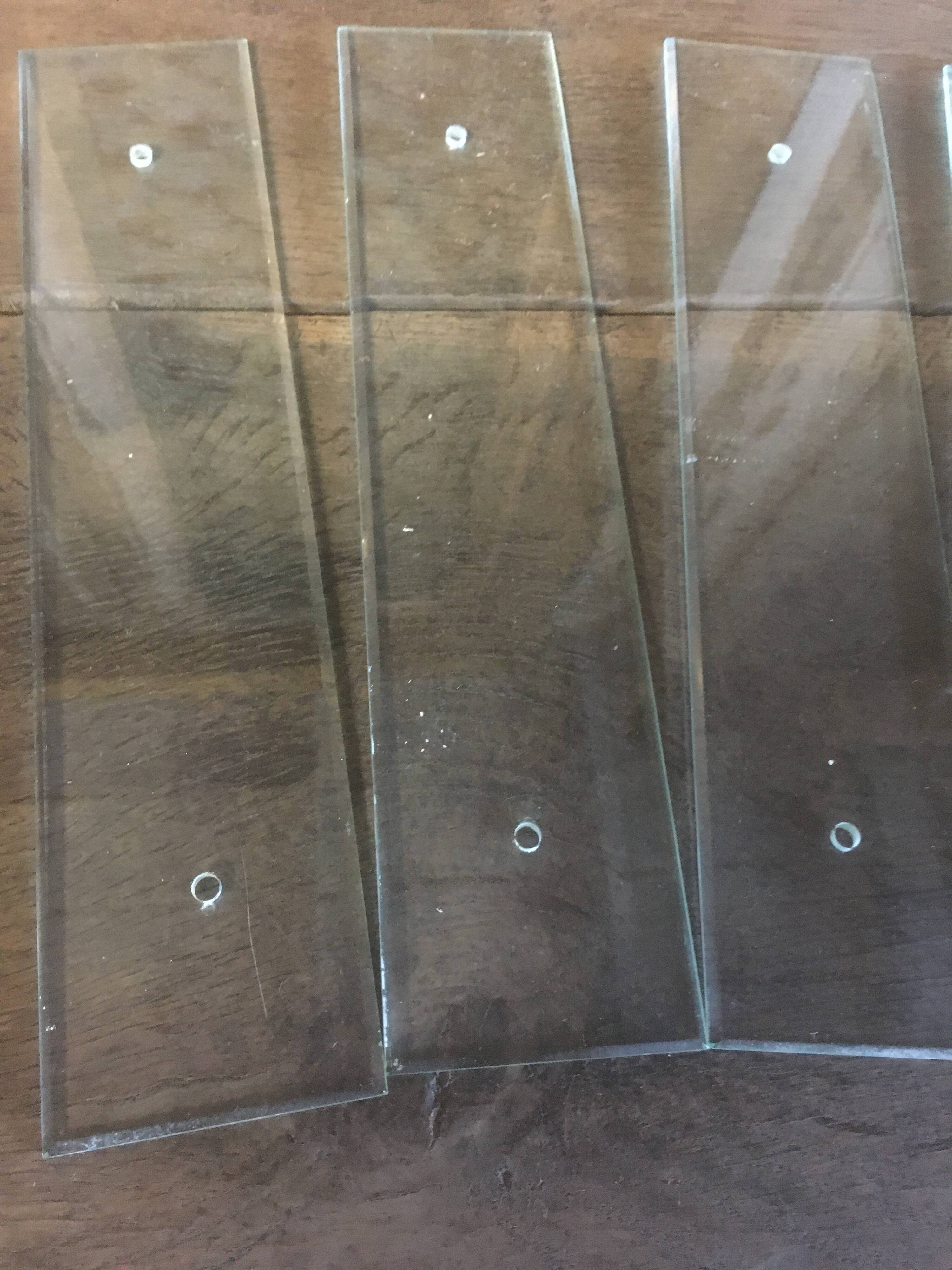 Set of 5 GM beveled glass cleaning plates