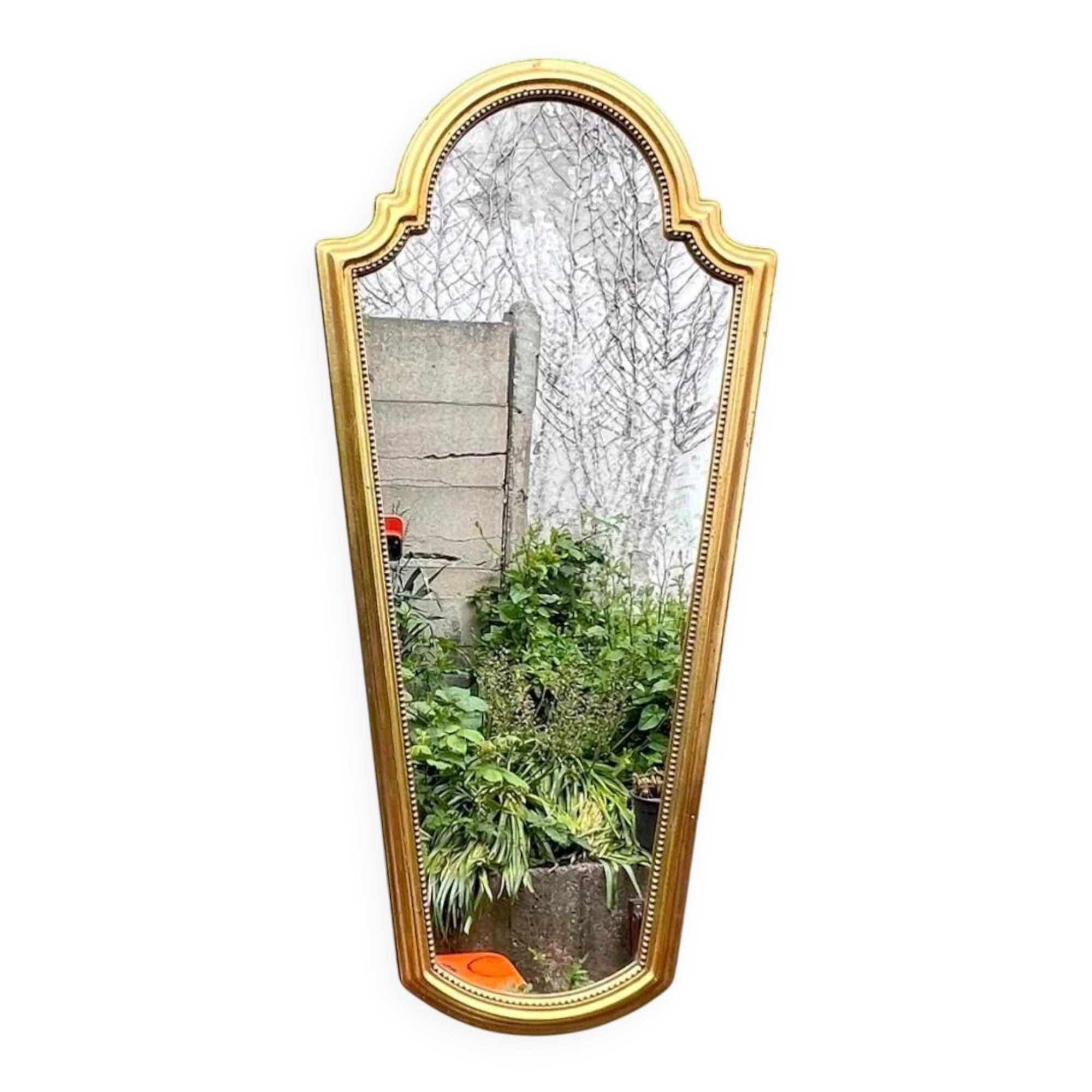 Large wall mirror in gilded resin – neoclassical style – 1970s