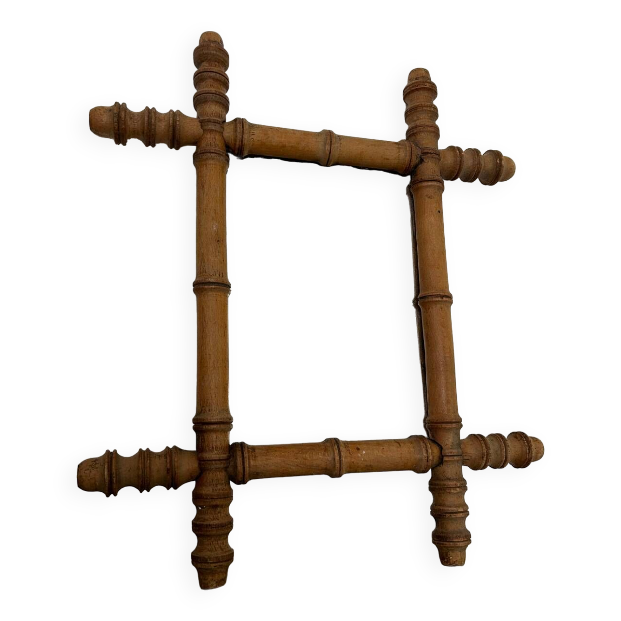 Turned wooden mirror