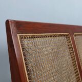 Mid century 3 seater sofa / bench teak wood and Vienna 1950s