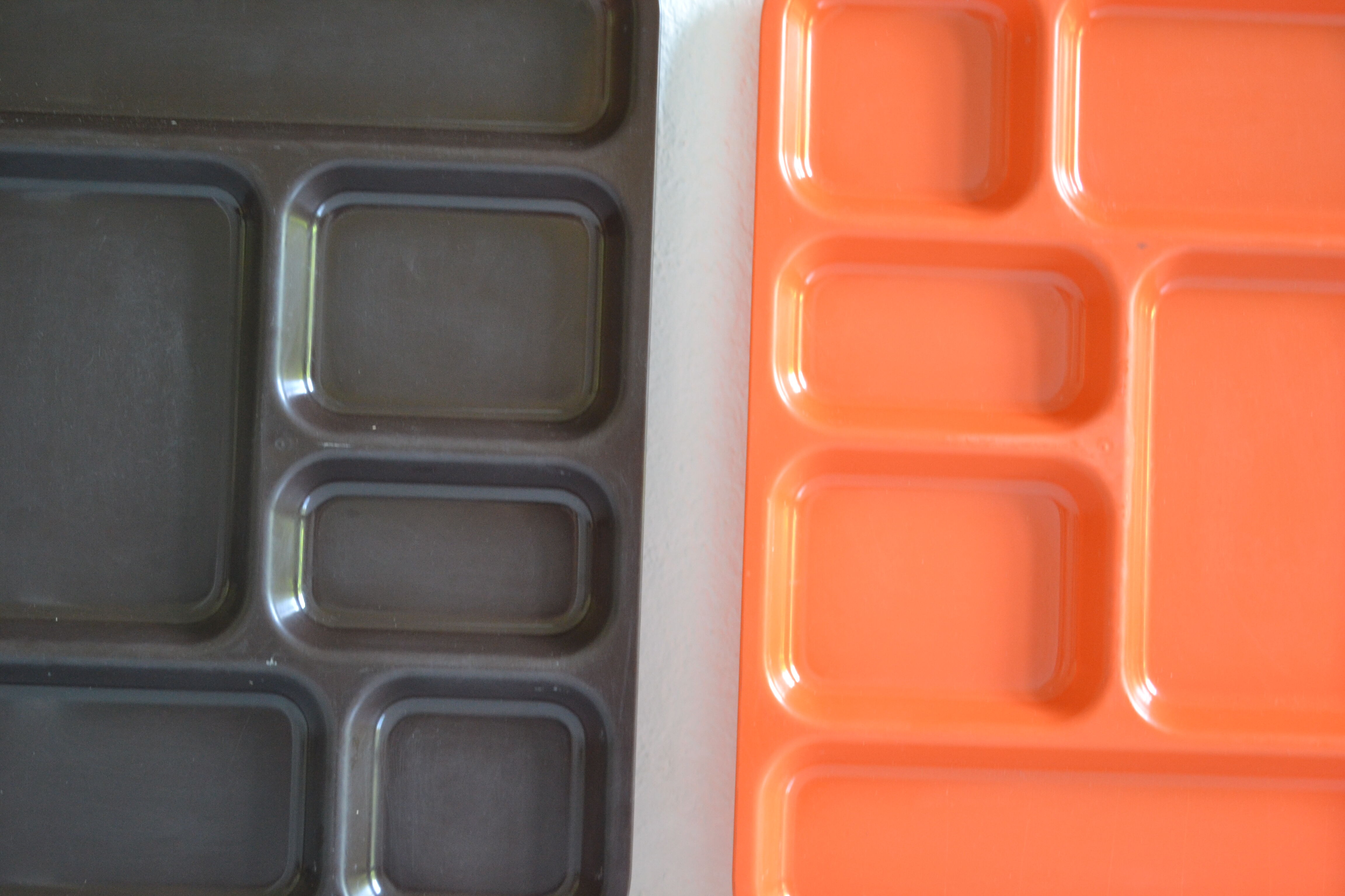 Set of 2 vintage 70's meal trays