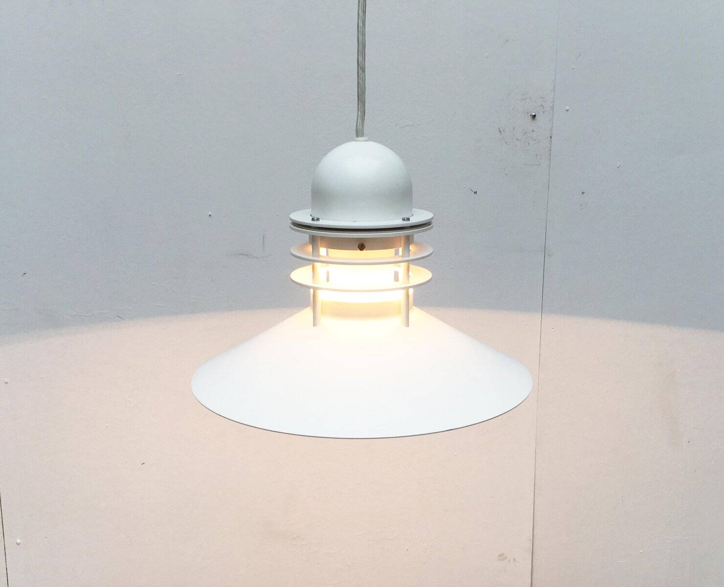 Danish mid-century Nyhavn suspension by Alfred Homann and Ole v. Kjær for Louis Poulsen.