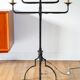 Grand Brutalist floor lamp in wrought iron, six lights, 1970.