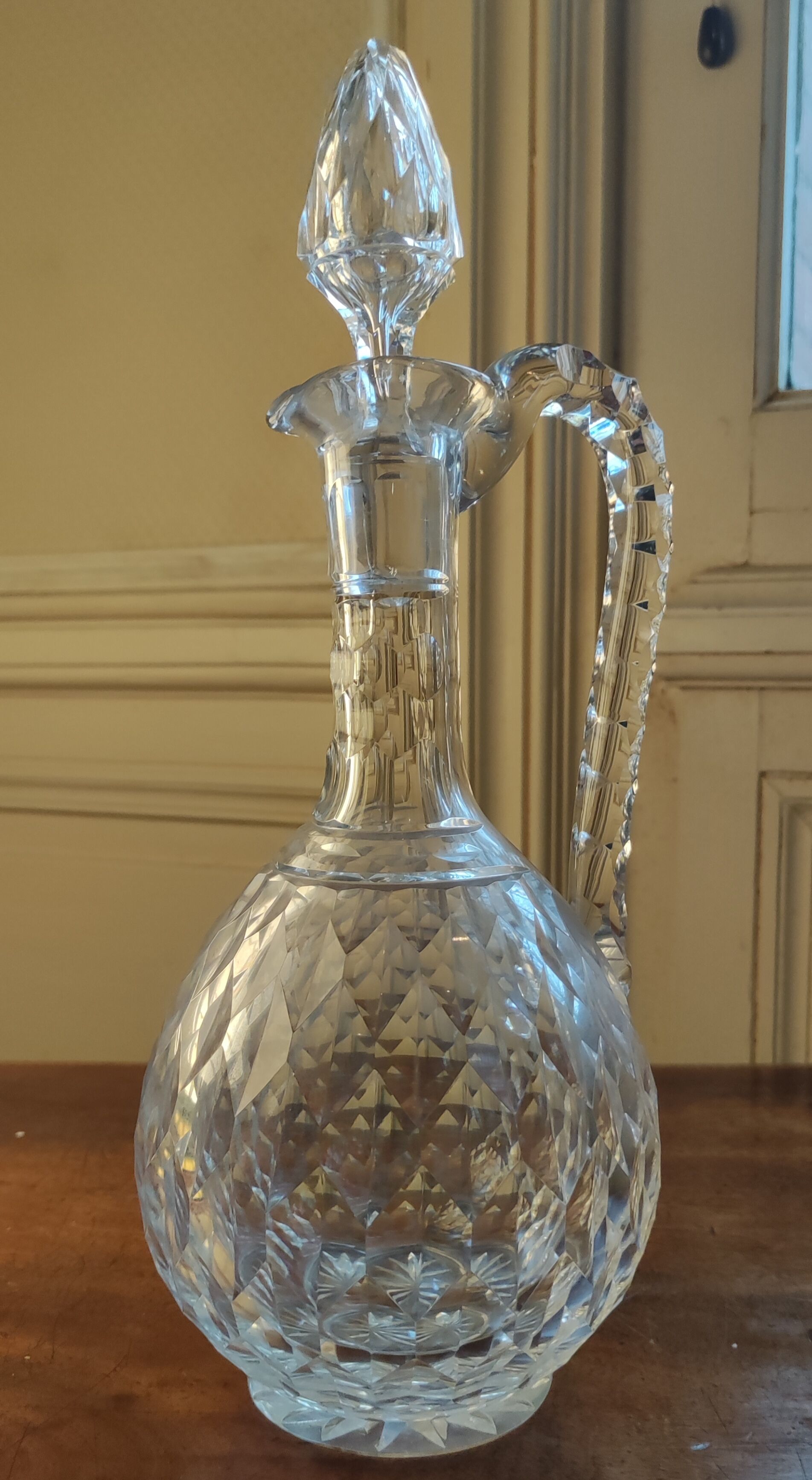 Carved crystal decanter 19th century