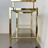 Hollywood Regency Gold Bar Cart, 1980s