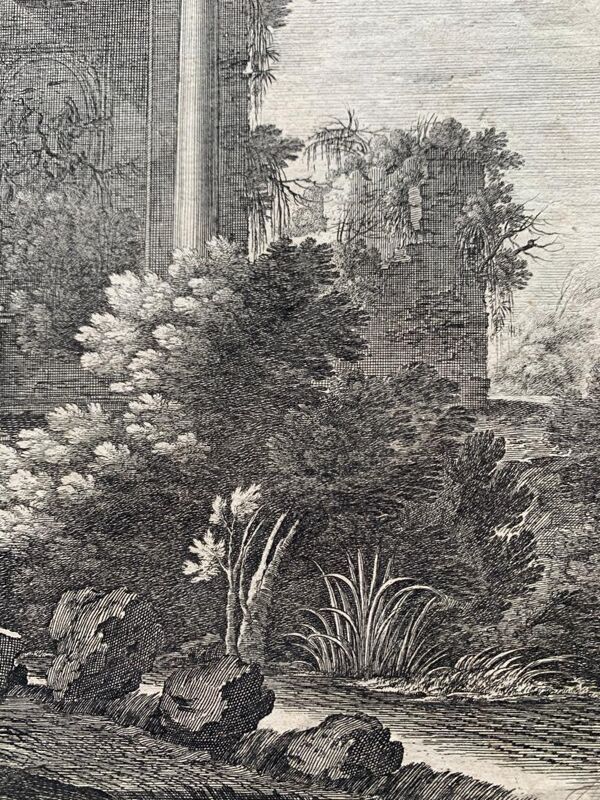 Nicolas Perrelle, Le Christ parlant aux bergers, gravure, XVIIème siècle