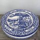 6 vintage English blue Staffordshire plates