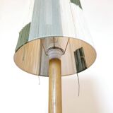 Wooden candle holder mounted as a lamp and its rope lampshade (large).