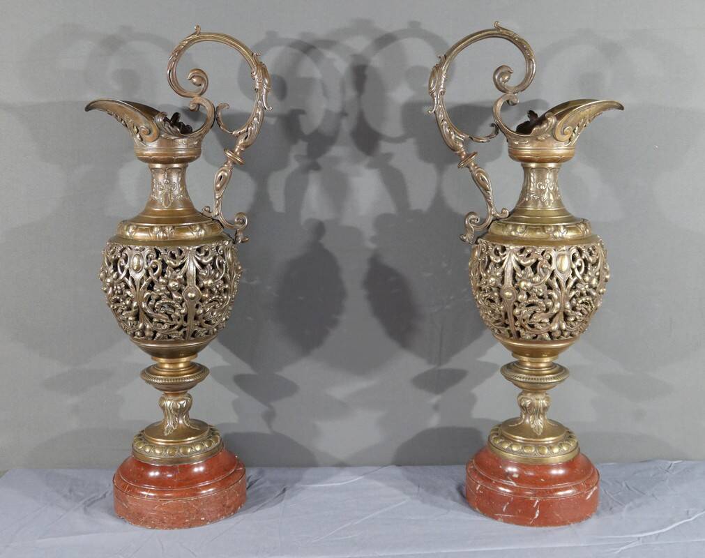 Pair of bronze ewers, art nouveau – 1910