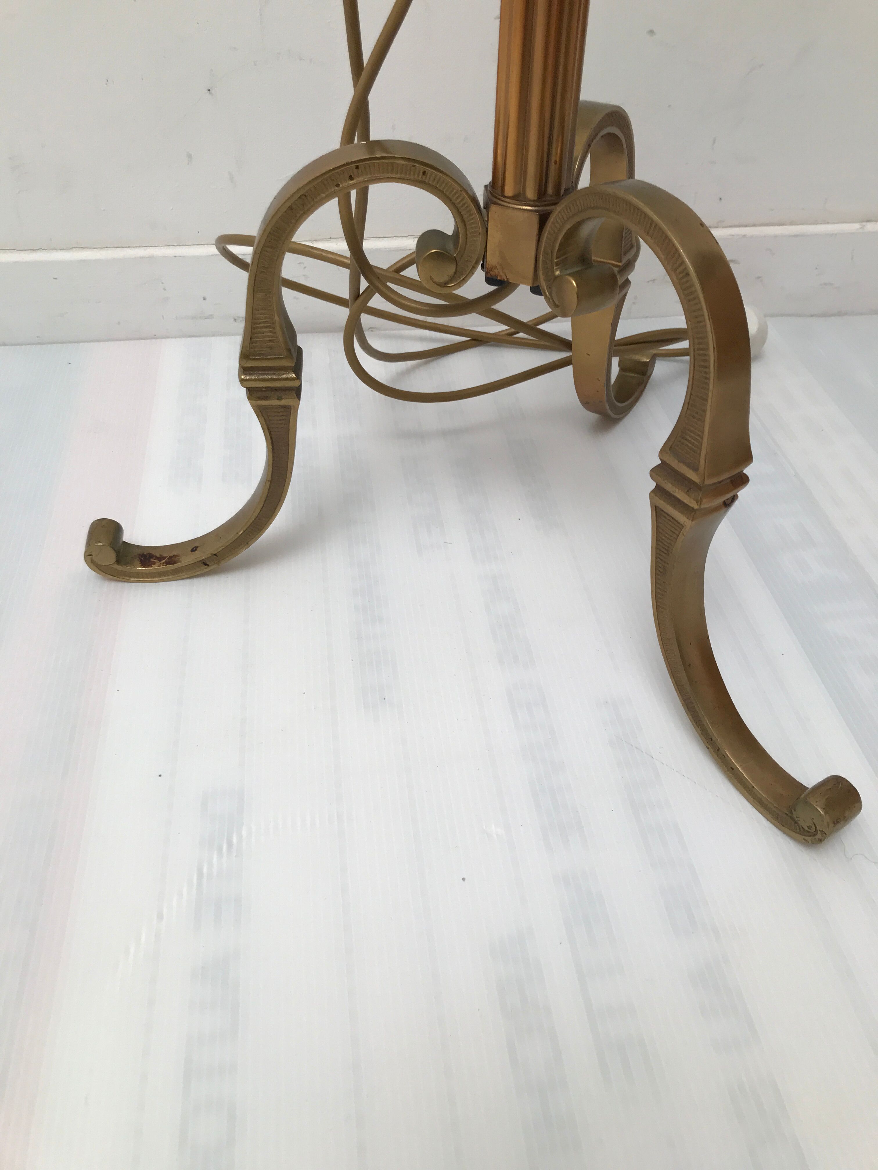 Vintage Louis XV style bronze tripod lamp