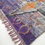 Moroccan Berber carpet boujaad purple with colorful patterns 325x200cm