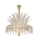 Contemporary Venetian White and Gold Leaves Murano Style Glass Chandelier